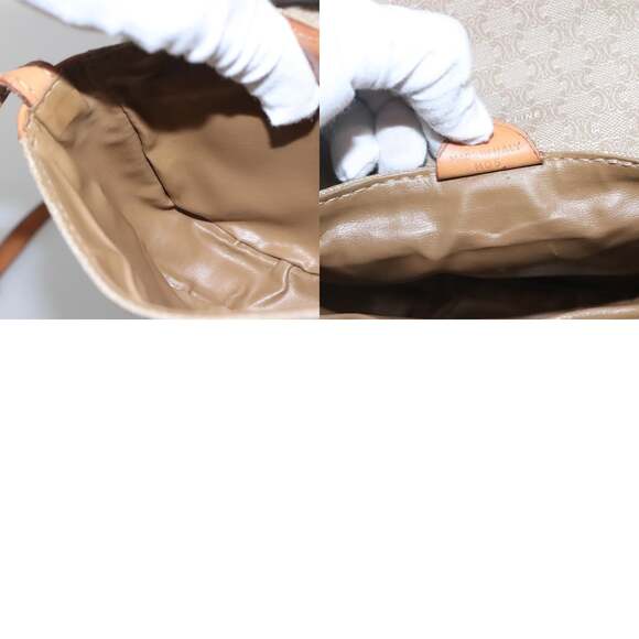 CELINE Macadam Canvas Shoulder Bag Pvc Beige Gold - Picture 12 of 12